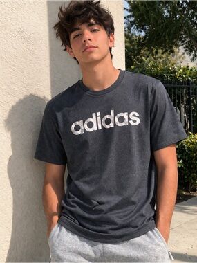 Adidas Gray Logo Performance Tee